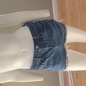 Levi's 501 button fly denim shorts with frayed hem